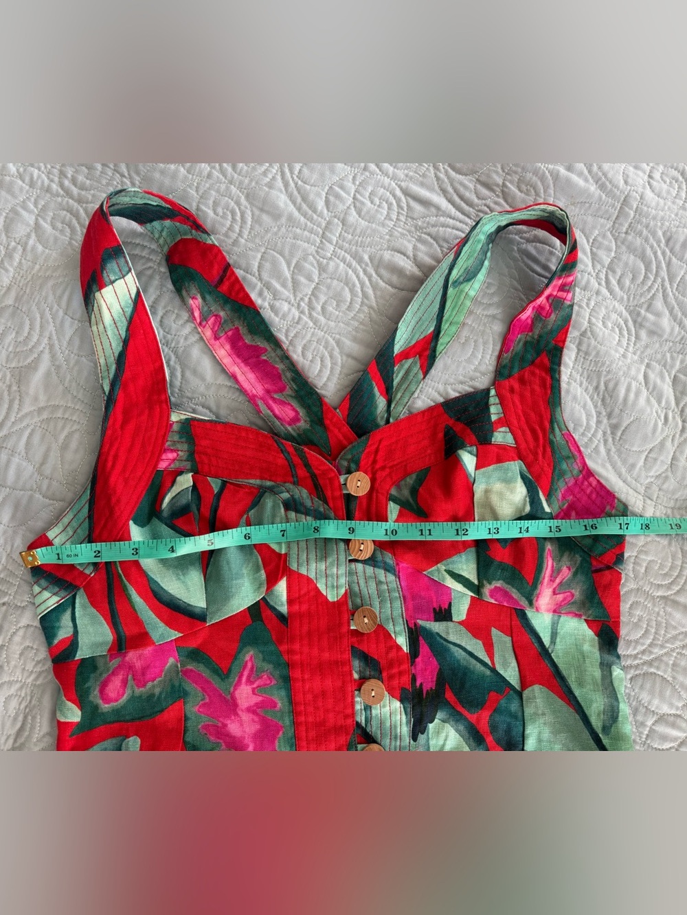 Farm Rio Red Tropical Print Sundress with Crisscross Back - Picture 6 of 6